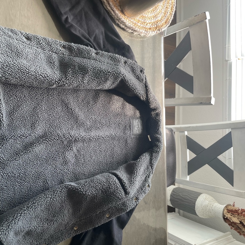 Cozy Gray Sherpa Jacket